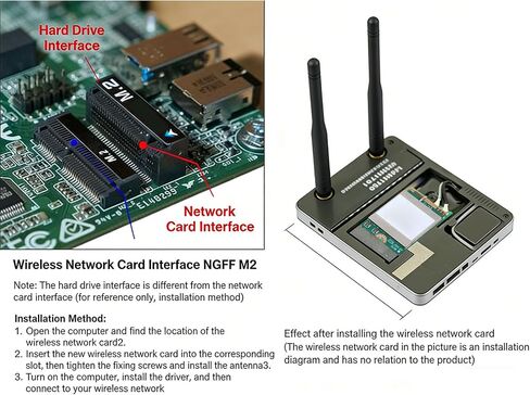 بطاقة Bewinner WiFi 6E اللاسلكية Bluetooth 5.2 1800Mbps، ثنائي النطاق 2.4 جيجا هرتز 5 جيجا هرتز محول شبكة الكمبيوتر المحمول NGFF M. الواجهة، دعم 10 11، أداء عالي الكمون المنخفض in Kuwait