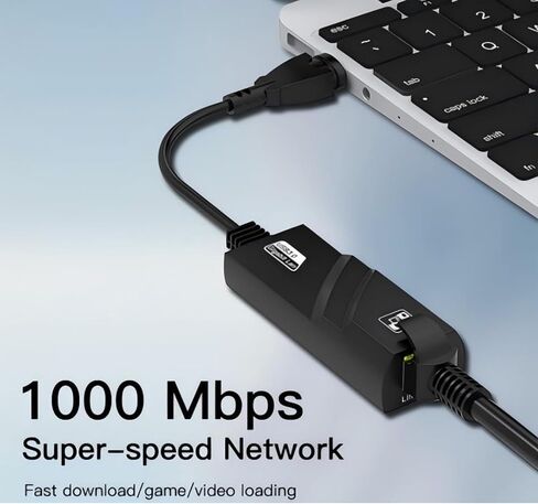 محول USB إلى إيثرنت، يدعم نينتندو سويتش، محول شبكة جيجابت RJ45 إلى USB 3.0 بسرعة 1 جيجابت في الثانية، تصميم محمول، التوصيل والتشغيل، متوافق مع أنظمة التشغيل Windows وmacOS وLinux (USB 3.0 النوع C) in Kuwait