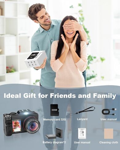 5K Digital-Cameras for Photography, 80MP 18X Zoom Charcoal Black in Kuwait