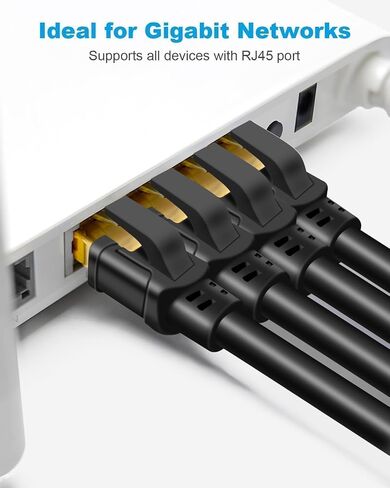 DDMALL Cat 8 Ethernet Cable 100FT, 40Gbps Round LAN Cable (100ft, Black) in Kuwait