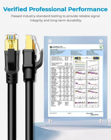 DDMALL Cat 8 Ethernet Cable 100FT, 40Gbps Round LAN Cable (100ft, Black) in Kuwait