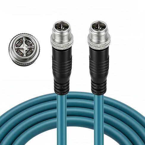 كابل إيثرنت M12 X-Code Cat7e 8 كبل شبكات جيجابت إيثرنت الصناعية المحمية ذات 8 أوضاع عالية المرونة للتطبيقات الصناعية (2 متر) in Kuwait