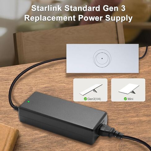 48V Power Supply for Starlink Gen 3 & Mini, AC/DC Charger with Power Cord, 144W Adapter Replacement Accessory, Compatible with Standard Gen 3 and Mini Systems in Saudi Arabia