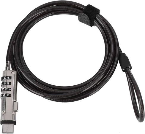 Bewinner 4 Digit Password Computer Lock Security Cable Lock for Laptop Notebook - Anti Theft Steel Cable with 360° Rotating Head, Compatible with Standard Security Slot (74.8 in Saudi Arabia