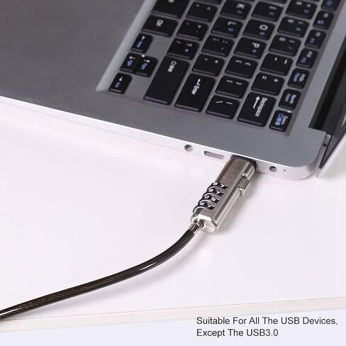 Bewinner 4 Digit Password Computer Lock Security Cable Lock for Laptop Notebook - Anti Theft Steel Cable with 360° Rotating Head, Compatible with Standard Security Slot (74.8 in Saudi Arabia