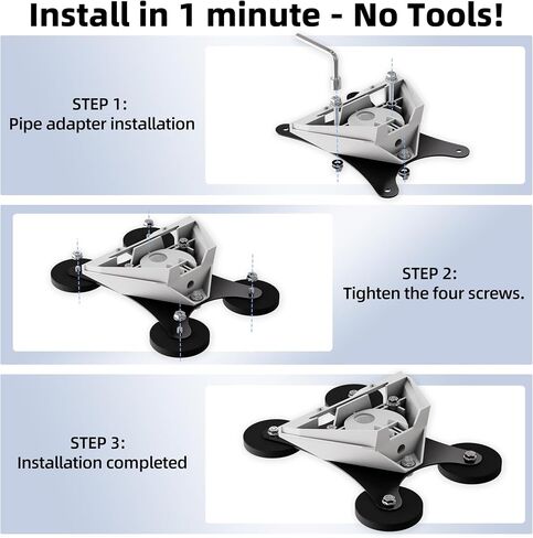 DAIERTEK Starlink Mini Car Magnetic Mount - Ultra Strong 265LBS Quick Release Roof Mount Kit, 360° Rotation, No Drill Universal Magnetic Car Mount for RV Van Truck Boat Yacht Vehicle in Saudi Arabia