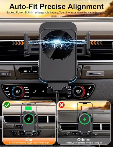 Wireless Car Charger, 15W Car Phone Holder Charger for iPhone 17 16 Series in Saudi Arabia