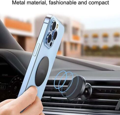 Universal Metal Plate with Adhesive for Magnetic Car Phone Holders, Wall, Magnets. Round Disk Iron Sheets (Black,10 Pack) in Kuwait