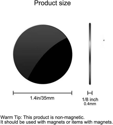 Universal Metal Plate with Adhesive for Magnetic Car Phone Holders, Wall, Magnets. Round Disk Iron Sheets (Black,10 Pack) in Kuwait