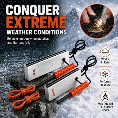 Magnesium Fire Starter 2-Pack, Hiking, Hunting and Backpacking in Saudi Arabia