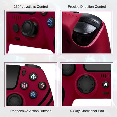 وحدة تحكم لاسلكية لجهاز PS4، وحدة تحكم متوافقة مع PS4/Slim/Pro، أحمر in Kuwait