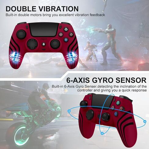 وحدة تحكم لاسلكية لجهاز PS4، وحدة تحكم متوافقة مع PS4/Slim/Pro، أحمر in Kuwait