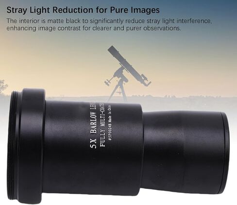 1.25 Inch 5X Barlow Lens All-Metal Construction High Magnification for Astronomical Telescope Accessory in Saudi Arabia