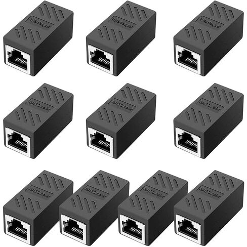 موصل تمديد إيثرنت ZUZONG RJ45، وصلة إيثرنت Cat7 Cat6 Cat5e أنثى إلى أنثى (أسود 5 عبوات) in Kuwait