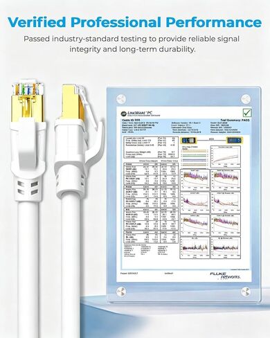 DDMALL 10ft 2Pack Cat 8 Ethernet Cable, 40Gbps Round Internet Cable (White) in Kuwait