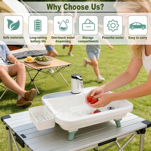 Portable Sink for Camping, Outdoor Wash Station with Electronic Faucet in Saudi Arabia