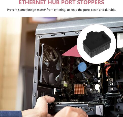 Tofficu 20pcs Silicone Router Port Dust Covers Rj45 Ethernet Interface Caps Black, Prevent Foreign Matter Entering, Convenient for Disassembly and Assembly, for Network Devices in Saudi Arabia