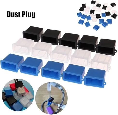 USB Port Cover caps 100pcs USB Type A Male Anti-Dust Plug Stopper Cap Cover Protector - Waterproof Dustproof Mobile Phone Accessories in Saudi Arabia