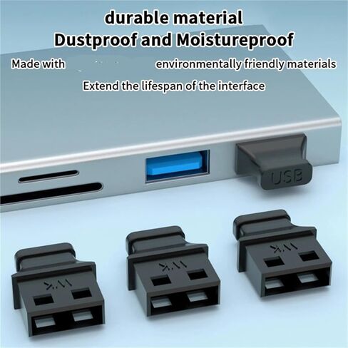 USB Port Cover caps 30Pcs USB-A Port Cover with Handle - Anti-Dust Plug for Laptop and Computer Socket Protection Caps in Saudi Arabia