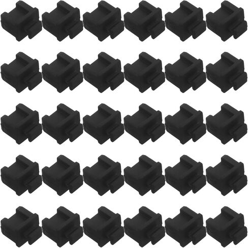 30pcs Silicone Sfp Port Dust Covers for Transceivers and Network Routers, Heat Resistant Fiber Optic Module Protector Caps, Black Silicone Anti-dust Sleeves for Telecom Equipment in Saudi Arabia