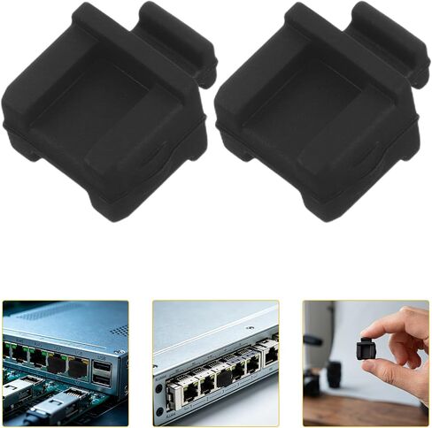 30pcs Silicone Sfp Port Dust Covers for Transceivers and Network Routers, Heat Resistant Fiber Optic Module Protector Caps, Black Silicone Anti-dust Sleeves for Telecom Equipment in Saudi Arabia