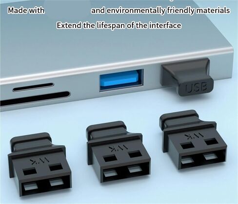 USB Port Cover caps 30Pcs Type-A USB Port Plug with Handle - Anti-Dust Cover for Laptop and Computer Socket Cap - Unused Interface Protection in Saudi Arabia