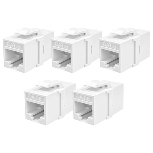 Cyberguys! CAT6 Keystone Jack Unshielded Inline Coupler, Rectangle, 5-Pack in Saudi Arabia