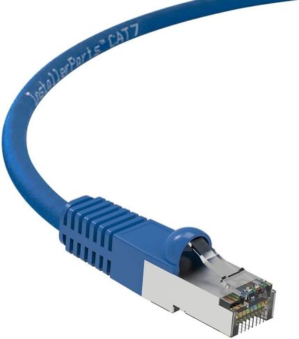 InstallerParts Ethernet Cable CAT7 Cable Shielded (SSTP) Booted 40 FT - Blue - Professional Series - 10Gigabit/Sec Network/High Speed Internet Cable, 600MHZ in Saudi Arabia