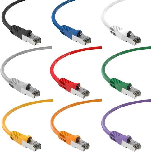 InstallerParts Ethernet Cable CAT7 Cable Shielded (SSTP) Booted 40 FT - Blue - Professional Series - 10Gigabit/Sec Network/High Speed Internet Cable, 600MHZ in Saudi Arabia