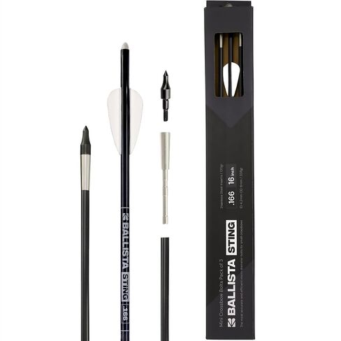 BALLISTA Sting Micro-Diameter Crossbow Bolts Carbon Arrows with Field Tips, Half-Moon Nocks, Penetrator Inserts for Hunting Broadheads OD 6.0mm in Kuwait
