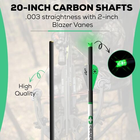 CenterPoint Archery AXCCA203PK Premium .003-Carbon Crossbow Arrows With Lighted Half-Moon Nocks in Kuwait