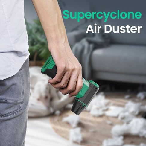 Electric Air Duster Upgraded, 130000RPM Gear Adjustable Compressed Air Duster, 4000mAh Removable Battery, Cordless Air Blower Electric Cleaner Kit for PC/Keyboard/Car, Replaces Compressed Air Cans in Kuwait