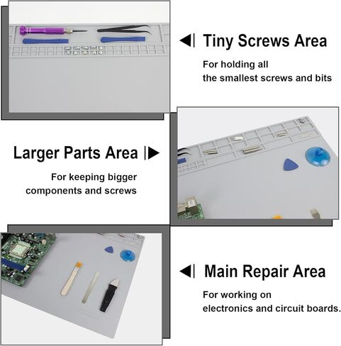 Extra Large Soldering Mat with Wristband & Grounding Accessories, 32.3’’x16.6’’ Large Silicone Solder Mat, 932℉ Heat Resistant Mat, Large Repair Workbench Pad for Electronics Repair (Light Grey) in Kuwait