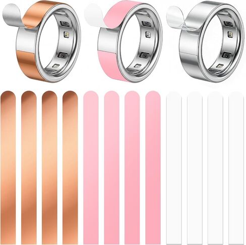 12 Pack Skin Cover for Oura Ring Gen4/3, Ultra-Thin Stylish Decal Protector Clear Film Accessories Anti-Scratch Protective Stickers for Oura Ring 4/3 (Clear + Silver + Gold, Size 9/8/7/6/5/4) in Kuwait