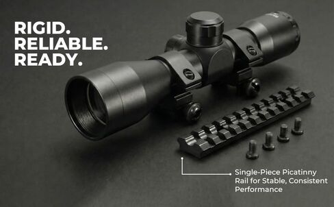4x32 Rifle Scope for Ruger 10/22 – Fixed Power Optic with Weaver Rail Base & Rings, Matte Black Aluminum Hunting Scope in Saudi Arabia