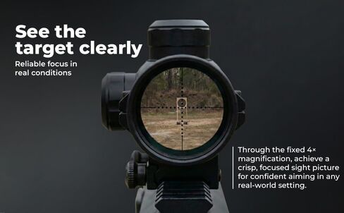 4x32 Rifle Scope for Ruger 10/22 – Fixed Power Optic with Weaver Rail Base & Rings, Matte Black Aluminum Hunting Scope in Saudi Arabia