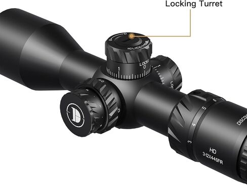 DISCOVERYOPT HD 3-12x44 FFP Rifle Scope, First Focal Plane MPVO with Red Illuminated Reticle, Side Parallax, Locking Turrets, 30mm Tube for Hunting, Waterproof, Fogproof, Shockproof in Saudi Arabia