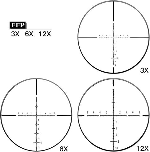 DISCOVERYOPT HD 3-12x44 FFP Rifle Scope, First Focal Plane MPVO with Red Illuminated Reticle, Side Parallax, Locking Turrets, 30mm Tube for Hunting, Waterproof, Fogproof, Shockproof in Saudi Arabia