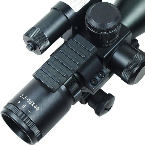 UUQ 2.5-10x40 Combo Rifle Scope, Dual Illuminated Mil-dot Reticle, W/Mini Reflex 3 MOA Red Dot Sight and Laser Sight in Kuwait