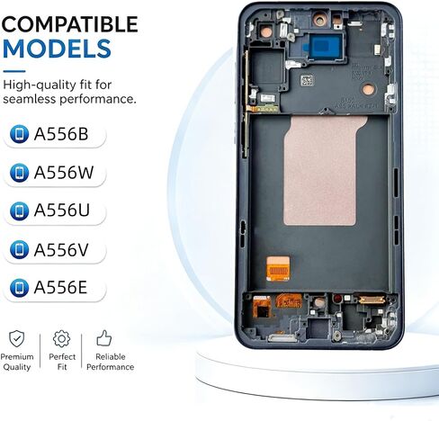 for Galaxy A55 Screen Replacement, Compatible with SM-A556B SM-A556W SM-A556U SM-A556V SM-A556E LCD Display digitizer Screen with Frame, Equipped with Maintenance Tools | SM-A556B/W/U/V/E, Includes Repair Tools, Touch Digitizer, Compatible Fit in Saudi Arabia