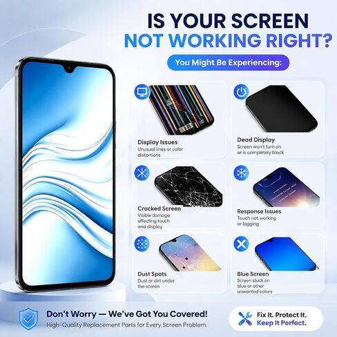 for Galaxy A55 Screen Replacement, Compatible with SM-A556B SM-A556W SM-A556U SM-A556V SM-A556E LCD Display digitizer Screen with Frame, Equipped with Maintenance Tools | SM-A556B/W/U/V/E, Includes Repair Tools, Touch Digitizer, Compatible Fit in Saudi Arabia