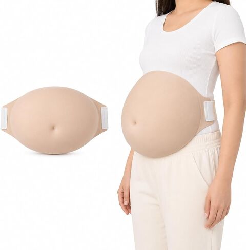 LaughLoom Fake Pregnant Belly, Lightweight Foam, Soft Breathable Sponge, Lifelike for Cosplay Halloween Christmas Party in Saudi Arabia