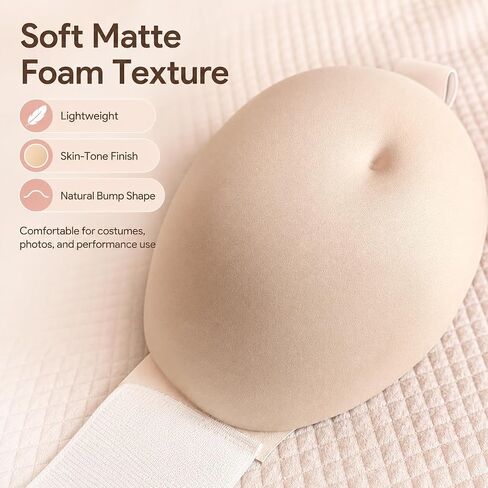 LaughLoom Fake Pregnant Belly, Lightweight Foam, Soft Breathable Sponge, Lifelike for Cosplay Halloween Christmas Party in Saudi Arabia