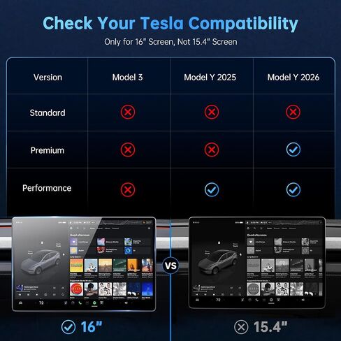 Tesla Screen Protector for Model Y Accessories 2026, 16"+2×8" Rear, 3PCS in Saudi Arabia