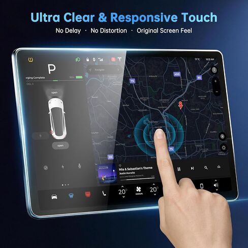 Tesla Screen Protector for Model Y Accessories 2026, 16"+2×8" Rear, 3PCS in Saudi Arabia