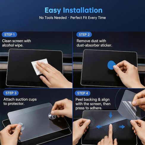 Tesla Screen Protector for Model Y Accessories 2026, 16"+2×8" Rear, 3PCS in Saudi Arabia