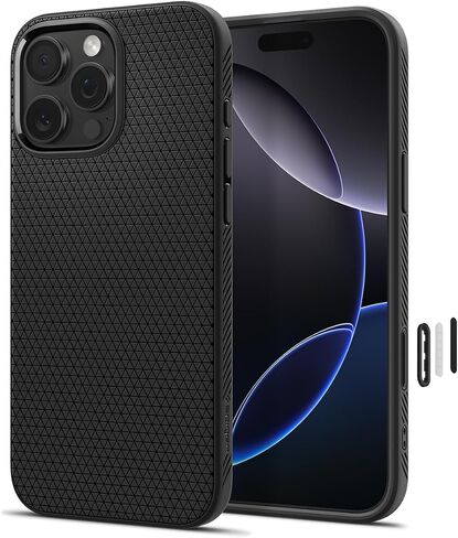 Spigen for iPhone 16 Pro Max Case, Liquid Air T MagFit [Camera Control Button Coverage] [Military-Grade Protection] [Compatible with MagSafe] - Matte Black in Saudi Arabia