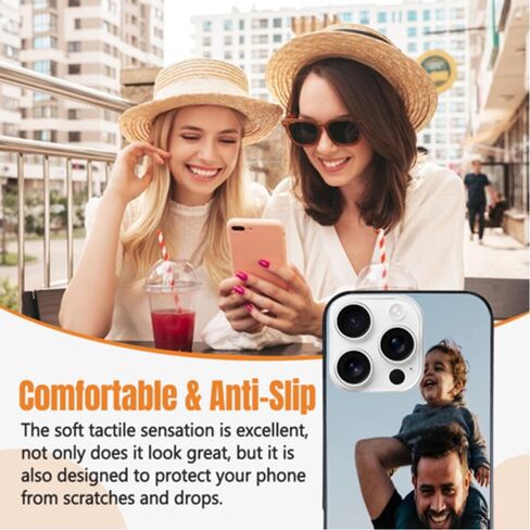Ship Next Day-Custom Photo Phone Case Compatible with iPhone 16, Personalized Military Grade Rugged Two Piece Protection, Printed in USA (iPhone 16) in Saudi Arabia