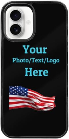 Ship Next Day-Custom Photo Phone Case Compatible with iPhone 16, Personalized Military Grade Rugged Two Piece Protection, Printed in USA (iPhone 16) in Saudi Arabia