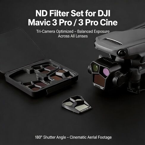 for DJI Mavic 3 Pro ND Filters Set, ND8/ND16/ND32/ND64, Optimized for Triple-Camera System, Balanced Exposure, Smooth 180° Shutter Angle Video in Saudi Arabia